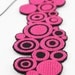 Pop Art Circles White Headband Embroidered