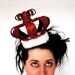Burlesque Queen of Hearts crown, Ruby Red Glitter