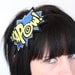 KAPOW Geek Headband, Blue and Yellow, Embroidered Headband