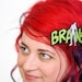 Brains Hair Clip, Zombie Brains, Toxic Green and White