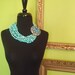 CHANTAL - Layered Turquoise with Blue Rhinestone Brooch Necklace