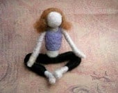Kathy the Needle Felted Yoga Doll, Original design by Borbala Arvai