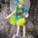 Wood Fairy with small Blue Bird, Original design by Borbala Arvai