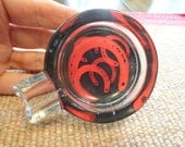 Lucky Horseshoe Ashtray Ring or Pin Dish Glass