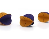 Felt Rollers Cat Toys - Set of three (Plum and Gold)