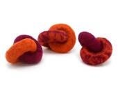 Lynks Felted Wool Cat Toys - Set of 3 (Orange-Raspberry)
