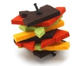 Stacks Merino Wool Felt Cat Toy - Retro Colors