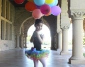 Girls ballerina rainbow tutu. Bows and sequins with matching headband. Clown, rainbow bright princess, ballet costume.