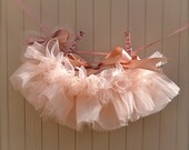 Newborn Tutu--Baby Ballerina vintage pink . Teeny, tiny and can be hung in the nursery. Clothes pins and ribbon included.