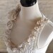 Cream ruffles shabby chic tee shirt--Modern Day Aristocrat Tee Shirt in soft cotton and silk.