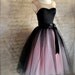 Black and pink  tutu skirt for women.  Ballet glamour. Retro look tulle skirt.