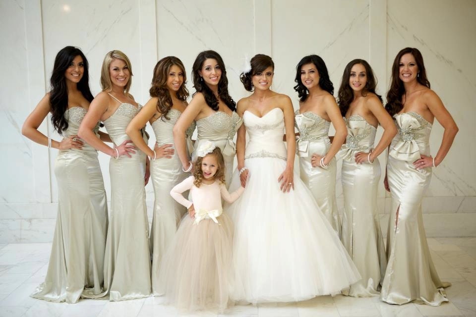 Flower Girl tutu in champagne and honey beige tulle sashed with ivory satin.