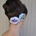 Pastel spring flower hair clips in lavenders and robin's egg blue  with matching centers