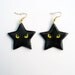 Black Cat Star Earrings - Ready To Ship