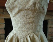 Vintage 1960s gold brocade evening gown cocktail dress sz 6/8 beautiful dress gown wedding dress
