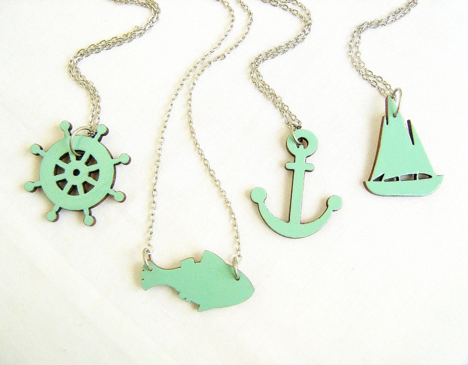 CLEARANCE SALE - Fish necklace - handmade wood pendant charm necklace