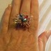 Cocktail Ring Crystal Cocktail Ring Sterling Silver Crystal Bling Ring Sparkly Ring