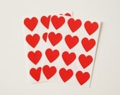 Valentines Day Red Heart Envelope Seal Stickers - Set of 48