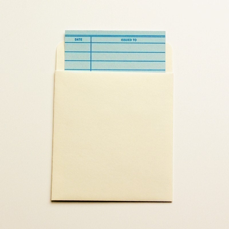 Library Card Book Pockets - Set of 25