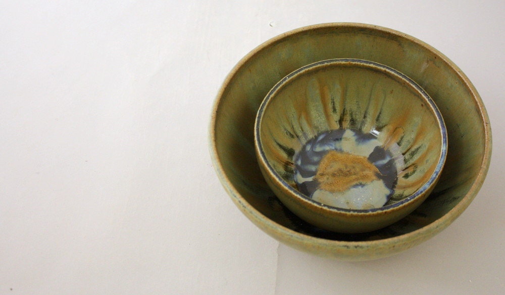 Custom listing for Erika - Set of 6 Oatmeal Bowls in Sun Haze by Nstarstudio