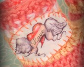 Crochet Angel Wing Tattoo Booties - Coral pink, peach and white