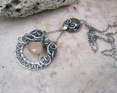 moonstone necklace with topaz in sterling silver