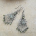 prehnite earrings in sterling with green pearl