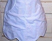 Vintage White Cotton Seersucker Apron/Clothespin Bag