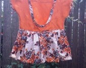 Orange Cotton Dress Clothespin Bag