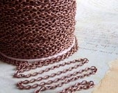 Antique Copper chain - Alexandar Bell - 10 Foot - Steampunk  - Antique Copper Cross Chain