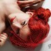 Red Birdcage Veil Vintage 1950's 1940's inspired Fascinator