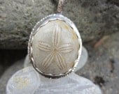 Rustic Ocean Relic Fossilized Sand Dollar Necklace - mywifesstudio