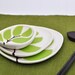 set of 3 ceramic dishes - leaves in chartreuse green - ceramic and pottery