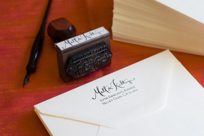 Calligraphy Address Stamp with type
