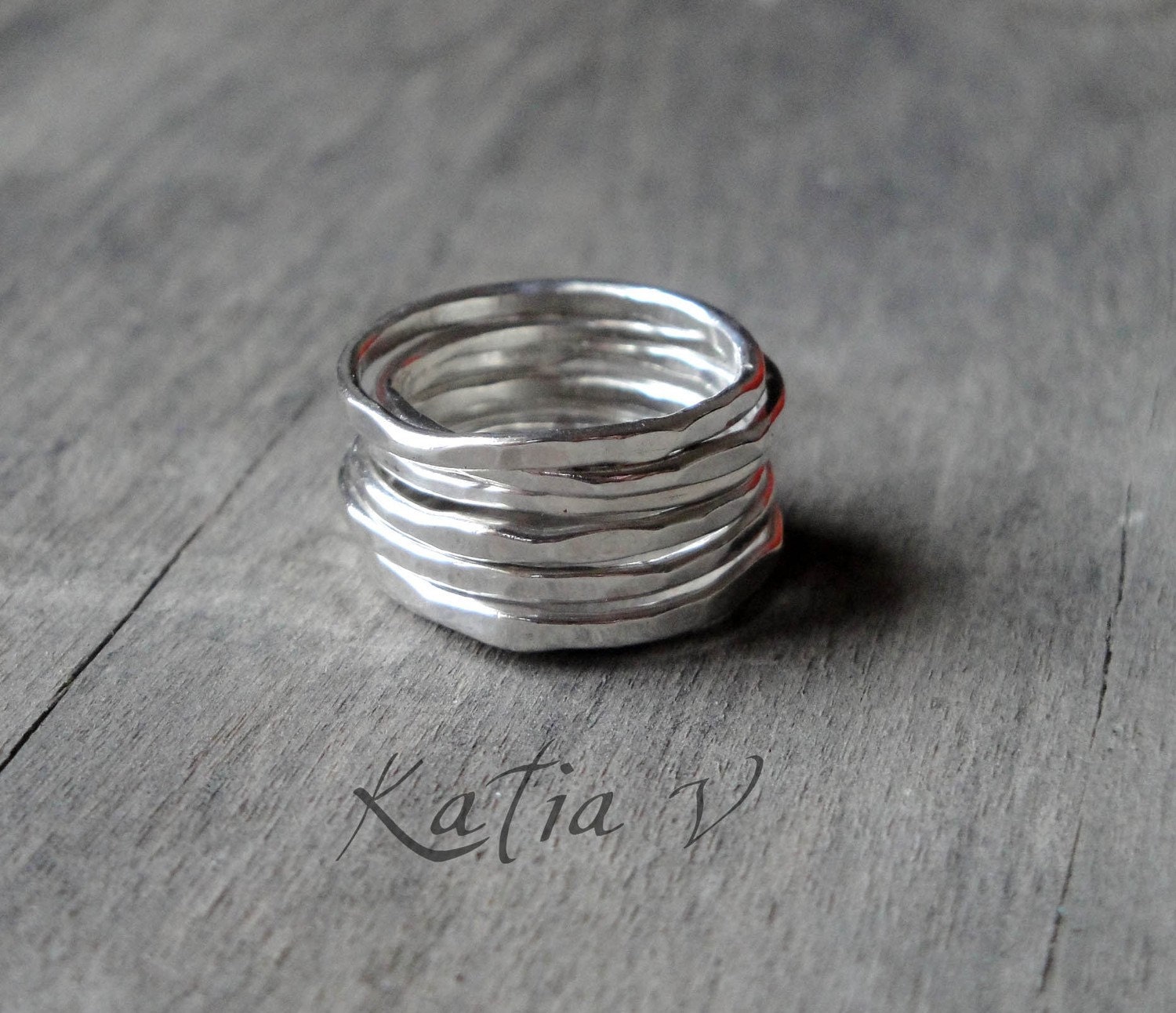 Stacking Rings - set of 7 sterling silver stackable rings