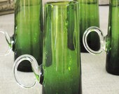 40% OFF Entire Shop - Vintage Mid-Century Green Glass Demitasse Cups 4 Pcs- Vintage Penthouse