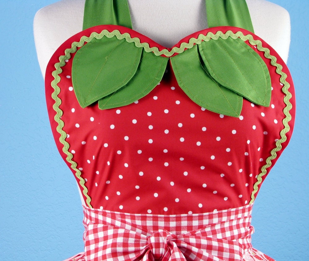 Strawberry Shortcake Baby Doll Womens Apron -- Made to Order