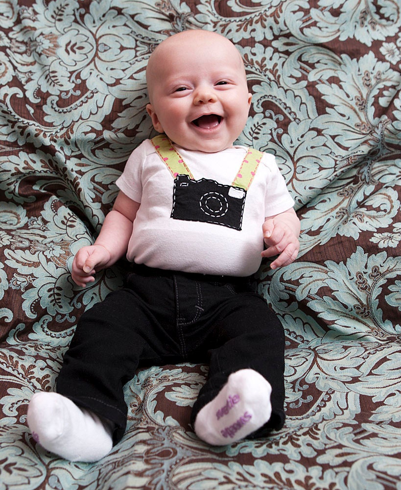 Vintage camera Bodysuit for BABY, made to order CUSTOM colors
