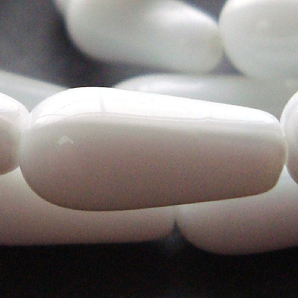 Glass Beads 13 x 6mm True White Opaque Czech Glass Teardrop Beads - 20 Pieces