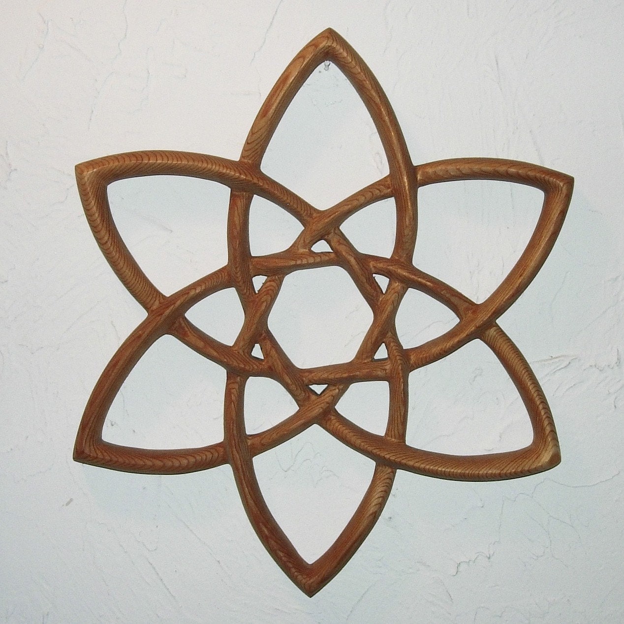 Double Trinity Knot - Wood Carved Celtic Knot -Basic Triquetra