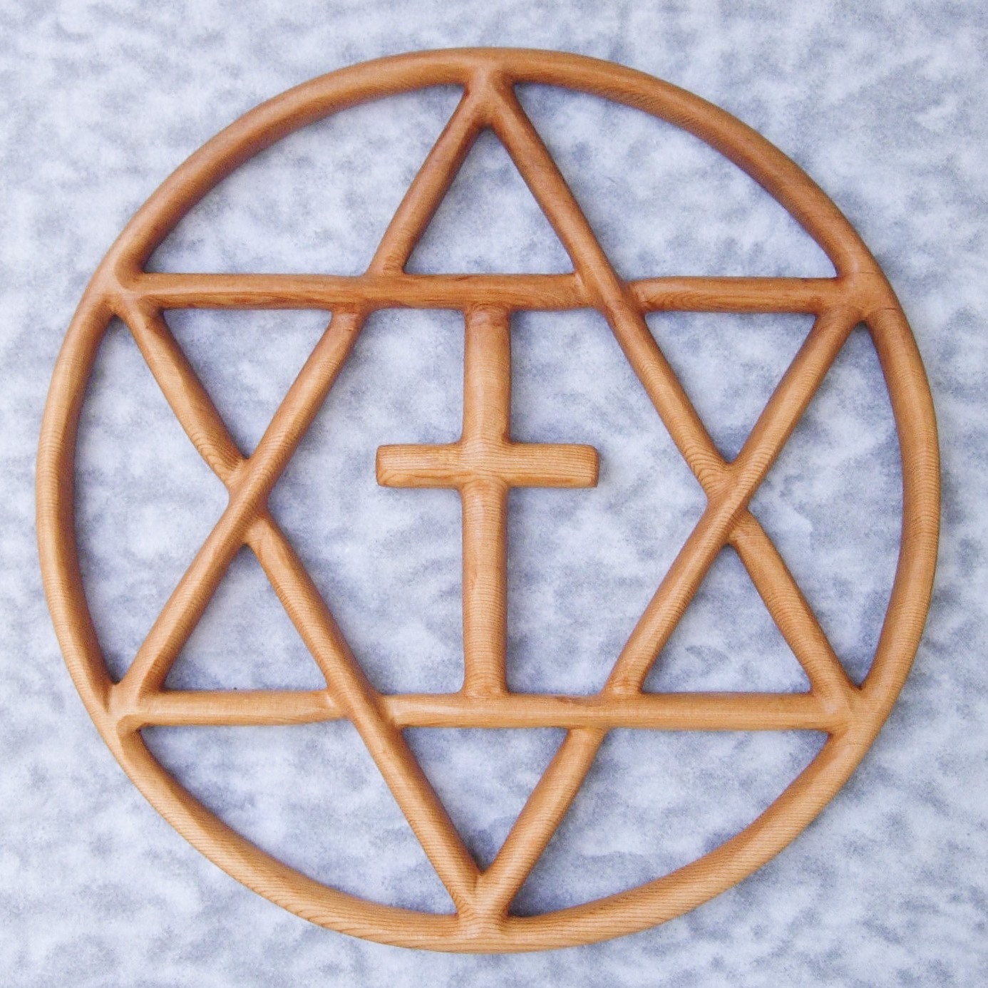 Encircled Messianic Star-Jewish-Christian Families-Star of David Christian Cross