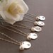 Initial Necklace, Hand Stamped Sterling Silver Disc on Delicate Chain Necklace, Real Natural Fresh Water Pearl, Personalized Bridesmaid Gift