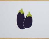 6 Eggplant blank cards
