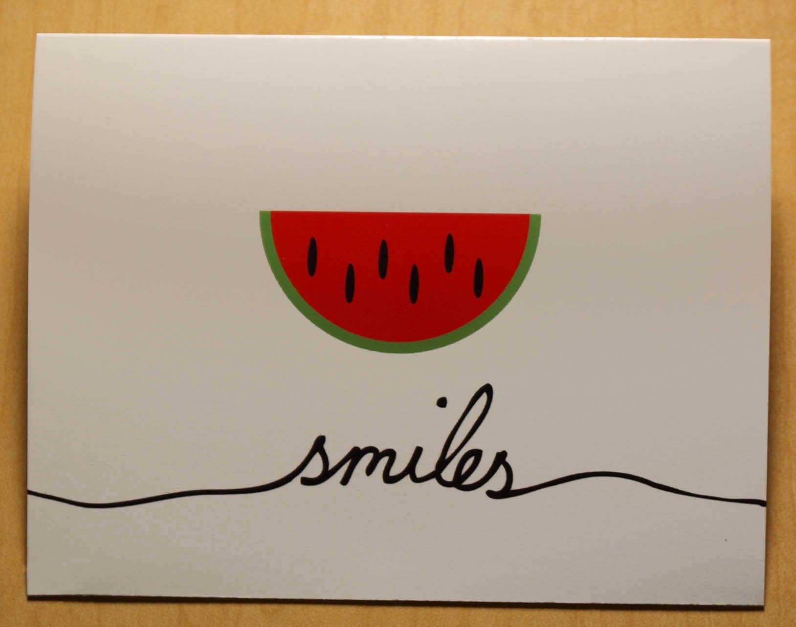2 Watermelon smile blank cards
