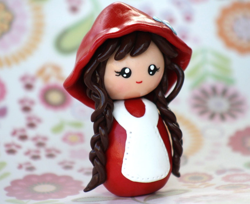 Little red riding hood cake topper figurine Made to order