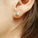 Faceted Sterling Silver Pyramid Earrings - Geometric Pyramid Studs
