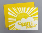 the sun will come out letterpress card