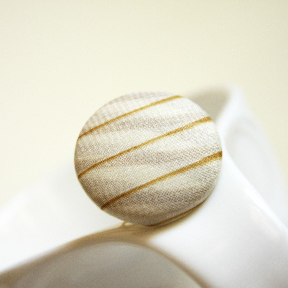chic ring - ivory and gold adjustable ring safari elegant classic champagne silk