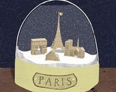 Paris snow globe print