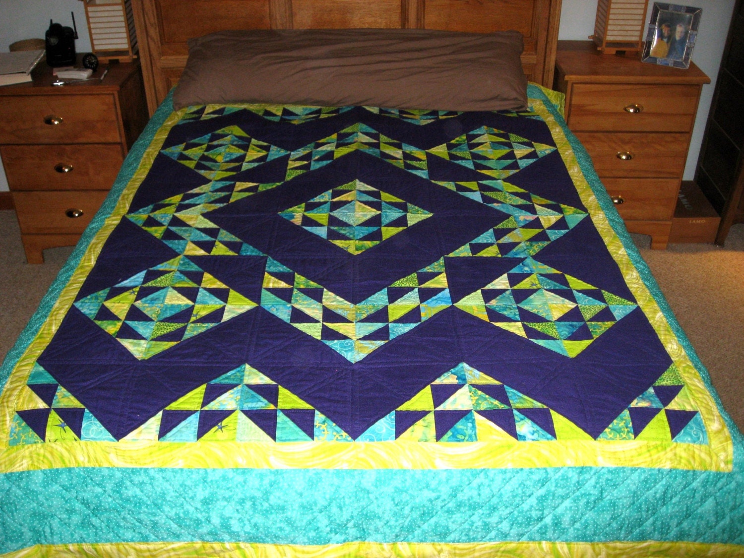 Quilt -- Zigzag in Purple and Green